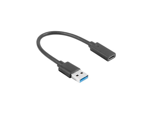 USB-C(F) 3.1->USB-A(M) ADAPTERKABEL 15CM SVART LANBERG