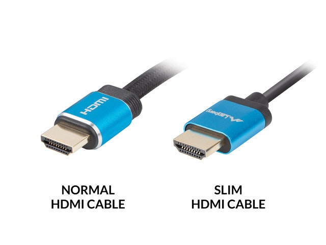HDMI M/M V2.0 KABEL 0,5M 4K SVART SLIM LANBERG