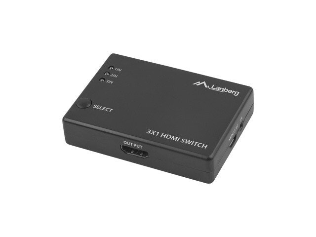 SWITCH VIDEO LANBERG 3X HDMI SVART + MICRO USB PORT + FJÄRRKONTROLL