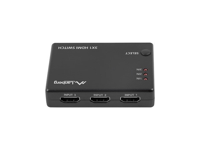 SWITCH VIDEO LANBERG 3X HDMI SVART + MICRO USB PORT + FJÄRRKONTROLL