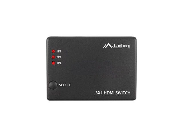 SWITCH VIDEO LANBERG 3X HDMI SVART + MICRO USB PORT + FJÄRRKONTROLL