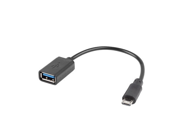 USB MICRO(M) 2.0->USB-A(F) ADAPTER 15CM OTG SVART LANBERG