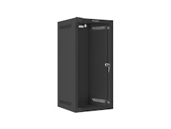 RACKSKÅP 10" VÄGGMONTERAT 12U/280X310 (FLAT PACK) MED GLASDÖRR SVART LANBERG