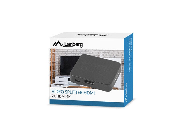 SPLITTER VIDEO LANBERG HDMI->2X HDMI 4K + MICRO USB PORT SVART