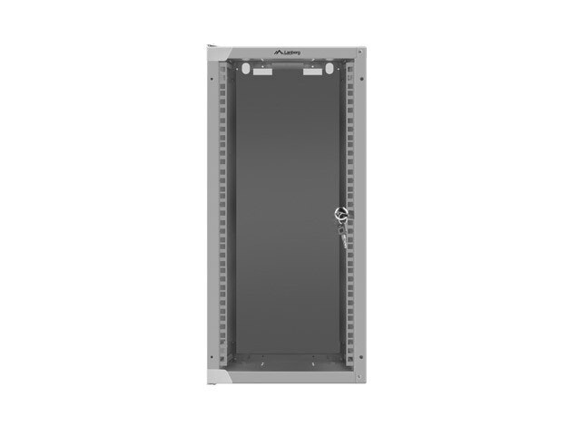 RACKSKÅP 10" VÄGGMONTERAT 12U/280X310 (FLAT PACK) MED GLASDÖRR GRÅ LANBERG