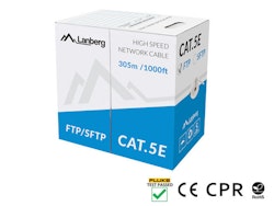 LAN-KABEL CAT.5E SFTP 305M SOLID CU CPR + FLUKE GODKÄND GRÅ LANBERG