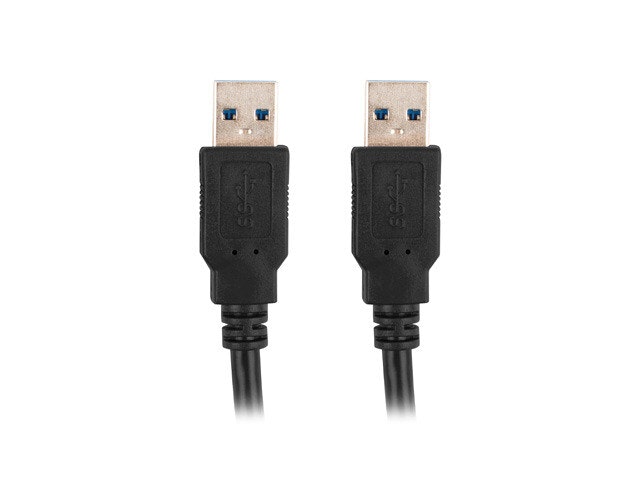 USB-A M/M 3.0 KABEL 0,5M SVART LANBERG