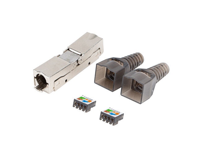 2X RJ45 CAT6A FTP PLUGG 8P8C VERKTYGSLÖS ADAPTER LANBERG