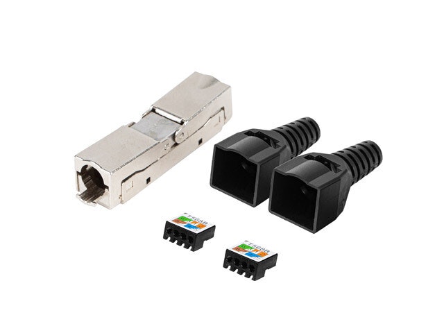 2X RJ45 CAT6 FTP PLUGG 8P8C VERKTYGSLÖS ADAPTER LANBERG