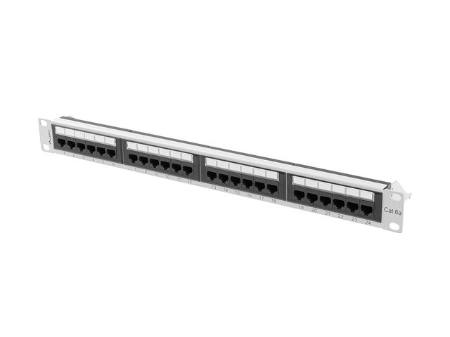 PATCHPANEL 24 PORT 1U 19" CAT.6A UTP GRÅ LANBERG