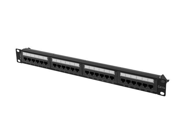 PATCHPANEL 24 PORT 1U 19" CAT.6A UTP SVART LANBERG