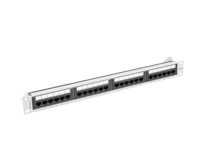 PATCHPANEL 24 PORT 1U 19" CAT.6A UTP GRÅ LANBERG