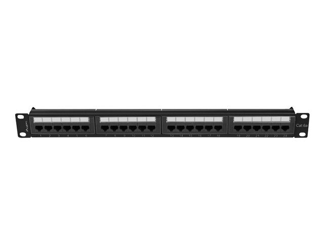 PATCHPANEL 24 PORT 1U 19" CAT.6A UTP SVART LANBERG