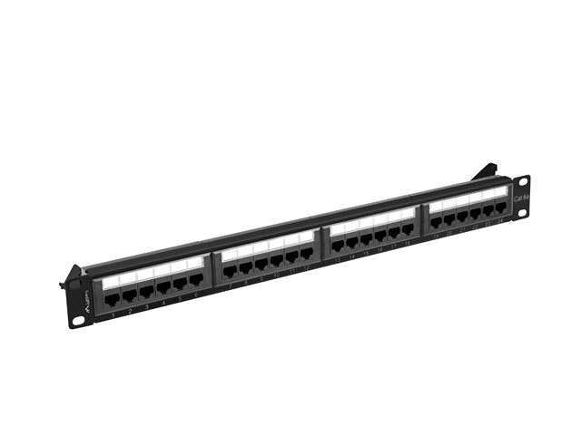 PATCHPANEL 24 PORT 1U 19" CAT.6A UTP SVART LANBERG
