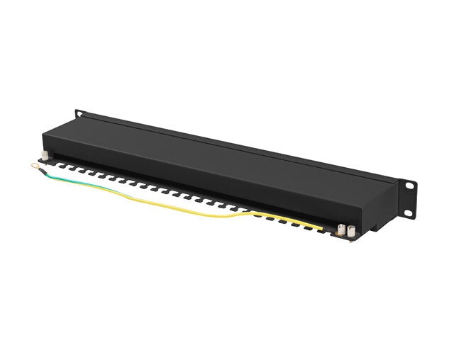 PATCHPANEL 24 PORT 1U 19" CAT.6A FTP SKÄRMAD SVART LANBERG
