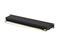 PATCHPANEL 24 PORT 1U 19" CAT.6A FTP SKÄRMAD SVART LANBERG