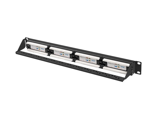 PATCHPANEL 24 PORT 1U 19" CAT.6A UTP SVART LANBERG