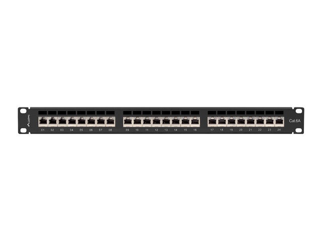 PATCHPANEL 24 PORT 1U 19" CAT.6A FTP SKÄRMAD SVART LANBERG