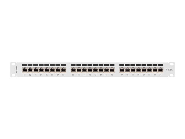 PATCHPANEL 24 PORT 1U 19" CAT.6A FTP SKÄRMAD GRÅ LANBERG