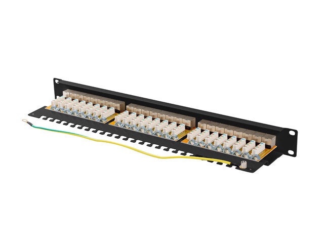 PATCHPANEL 24 PORT 1U 19" CAT.6A FTP SKÄRMAD SVART LANBERG