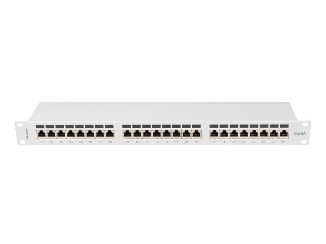 PATCHPANEL 24 PORT 1U 19" CAT.6A FTP SKÄRMAD GRÅ LANBERG