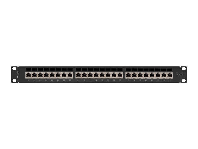 PATCHPANEL 24 PORT 1U 19" CAT.7 FTP SKÄRMAD SVART LANBERG