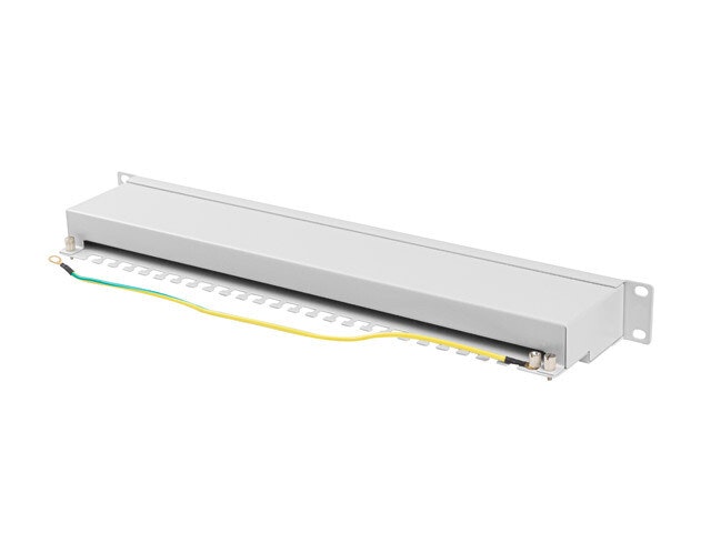 PATCHPANEL 24 PORT 1U 19" CAT.6A FTP SKÄRMAD GRÅ LANBERG