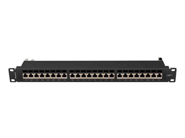 PATCHPANEL 24 PORT 1U 19" CAT.7 FTP SKÄRMAD SVART LANBERG
