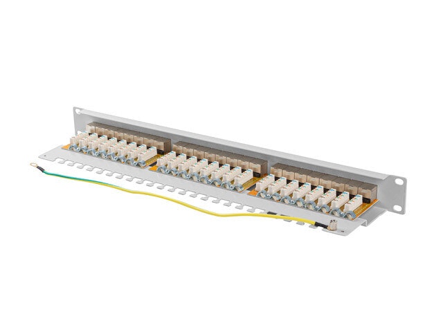 PATCHPANEL 24 PORT 1U 19" CAT.6A FTP SKÄRMAD GRÅ LANBERG