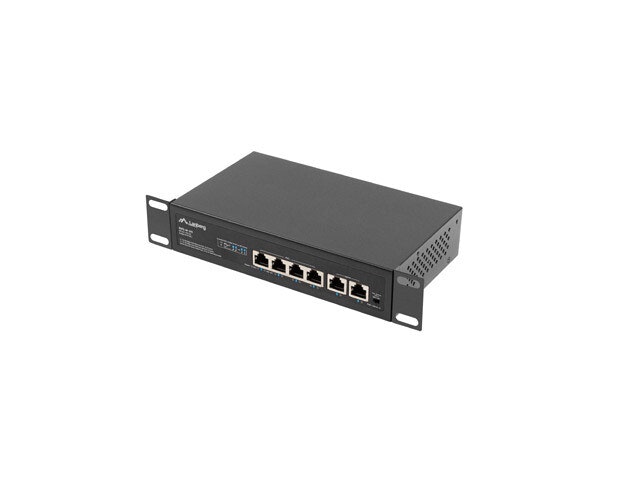 SWITCH LANBERG 4X 100MB POE+/2X 100MB UNMANAGED RACK 10"/19" FAST ETHERNET 60W