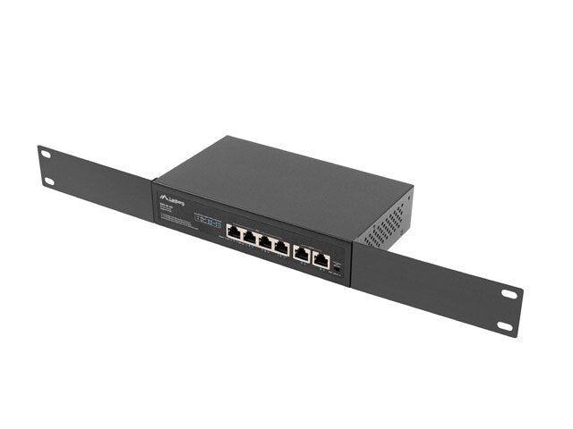 SWITCH LANBERG 4X 100MB POE+/2X 100MB UNMANAGED RACK 10"/19" FAST ETHERNET 60W
