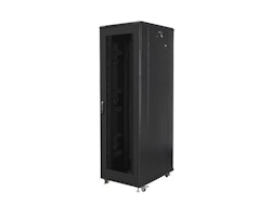 RACKSKÅP 19" FRISTÅENDE 42U/800X800 (FLAT PACK) MED NÄTDÖRR SVART LANBERG