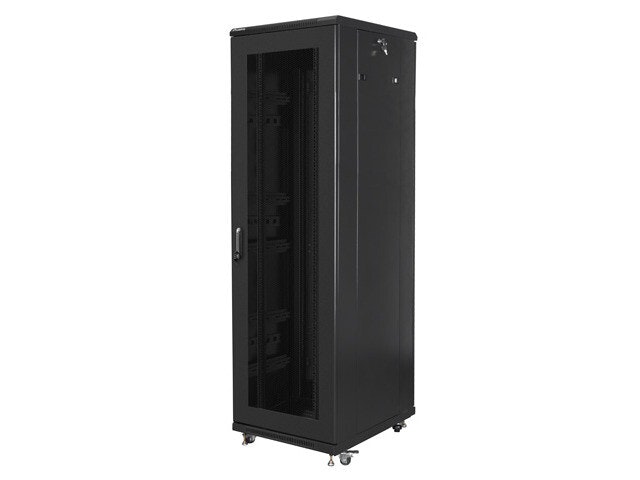RACKSKÅP 19" FRISTÅENDE 42U/600X800 (FLAT PACK) MED NÄTDÖRR SVART LANBERG