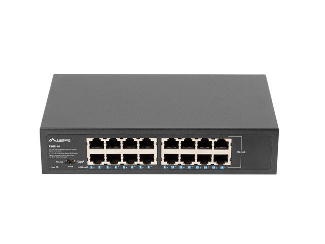 SWITCH LANBERG RSGE-16 16X 1GB GIGABIT ETHERNET UNMANAGED RACK 10"/19"