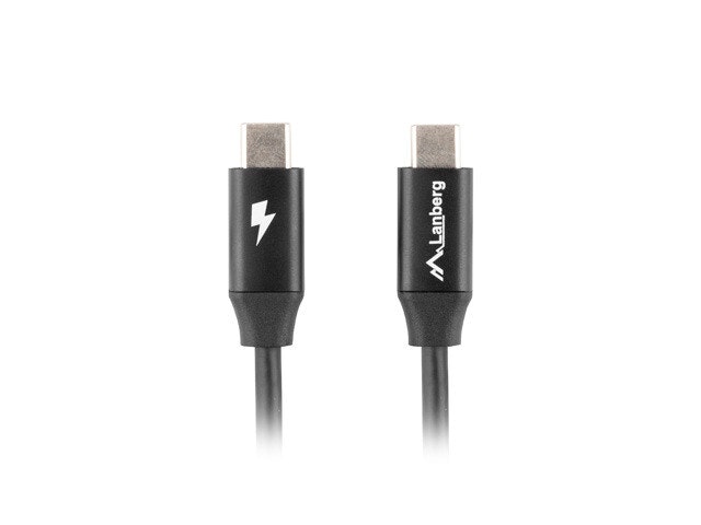 USB-C M/M 2.0 KABEL 1M SNABBLADDNING 4.0 SVART LANBERG