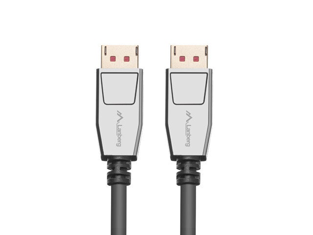 DISPLAYPORT M/M KABEL 20 PIN V1.4 1M 8K 60HZ SVART LANBERG