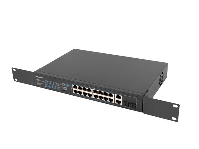 SWITCH LANBERG 16X 100MB POE+/2X 1GB/1X SFP RACK 19" UNMANAGED GIGABIT ETHERNET 250W