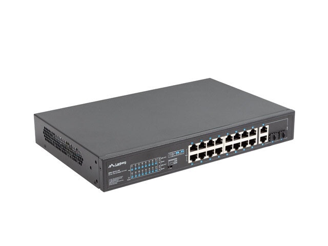 SWITCH LANBERG 16X 100MB POE+/2X 1GB/1X SFP RACK 19" UNMANAGED GIGABIT ETHERNET 250W