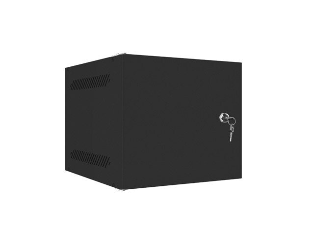 RACKSKÅP 10" VÄGGMONTERAT 4U/280X310 FÖR SJÄLVMONTERING MED METALLDÖRR SVART LANBERG (FLAT PACK)
