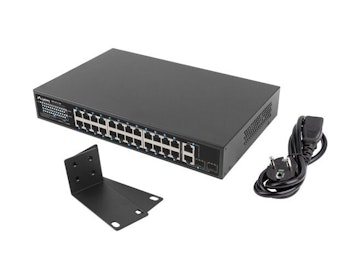 SWITCH LANBERG 24X 100MB POE+/2X COMBO RACK 19" GIGABIT ETHERNET 360W V2