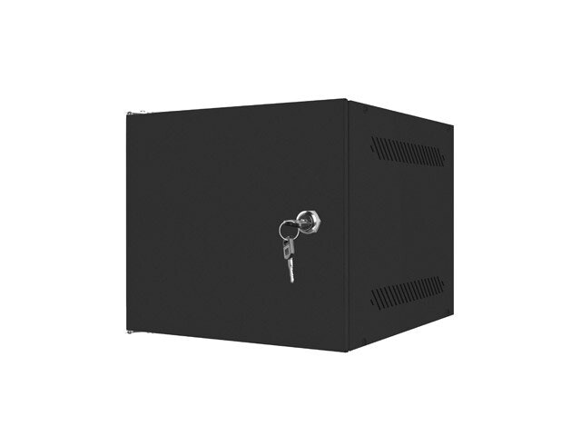 RACKSKÅP 10" VÄGGMONTERAT 4U/280X310 FÖR SJÄLVMONTERING MED METALLDÖRR SVART LANBERG (FLAT PACK)