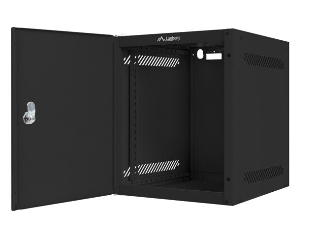 RACKSKÅP 10" VÄGGMONTERAT 6U/280X310 FÖR SJÄLVMONTERING MED METALLDÖRR SVART LANBERG (FLAT PACK)