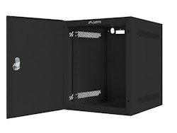 RACKSKÅP 10" VÄGGMONTERAT 6U/280X310 FÖR SJÄLVMONTERING MED METALLDÖRR SVART LANBERG (FLAT PACK)
