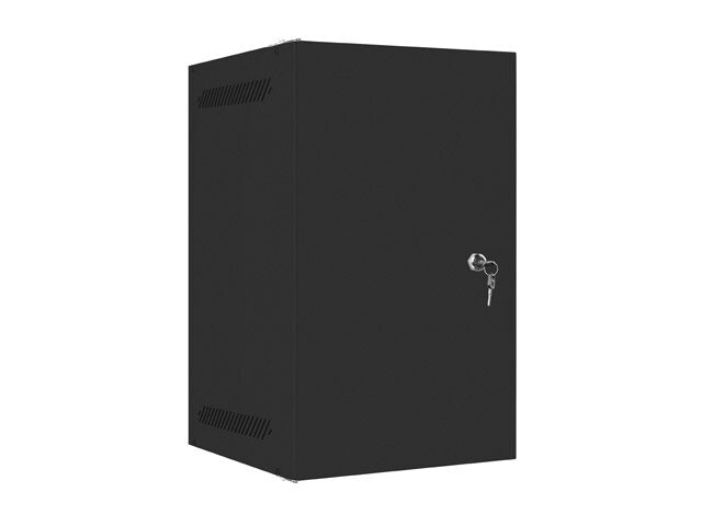 RACKSKÅP 10" VÄGGMONTERAT 9U/280X310 FÖR SJÄLVMONTERING MED METALLDÖRR SVART LANBERG (FLAT PACK)