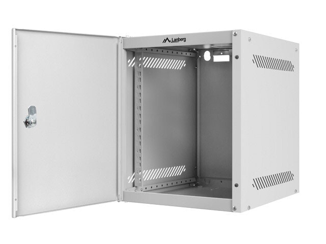 RACKSKÅP 10" VÄGGMONTERAT 6U/280X310 FÖR SJÄLVMONTERING MED METALLDÖRR GRÅ LANBERG (FLAT PACK)