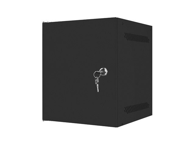 RACKSKÅP 10" VÄGGMONTERAT 6U/280X310 FÖR SJÄLVMONTERING MED METALLDÖRR SVART LANBERG (FLAT PACK)