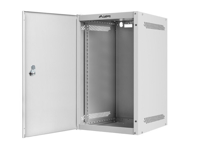 RACKSKÅP 10" VÄGGMONTERAT 9U/280X310 FÖR SJÄLVMONTERING MED METALLDÖRR GRÅ LANBERG (FLAT PACK)