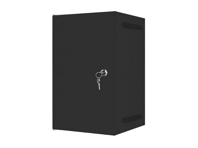 RACKSKÅP 10" VÄGGMONTERAT 9U/280X310 FÖR SJÄLVMONTERING MED METALLDÖRR SVART LANBERG (FLAT PACK)