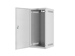 RACKSKÅP 10" VÄGGMONTERAT 12U/280X310 FÖR SJÄLVMONTERING MED METALLDÖRR GRÅ LANBERG (FLAT PACK)
