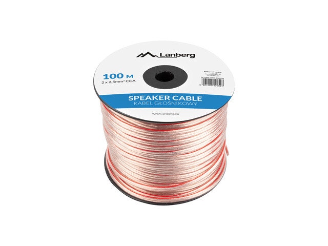 HÖGTALARKABEL 2X2,5MM2 100M TRANSPARENT LANBERG